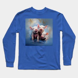 Cute Piglet Painting Long Sleeve T-Shirt